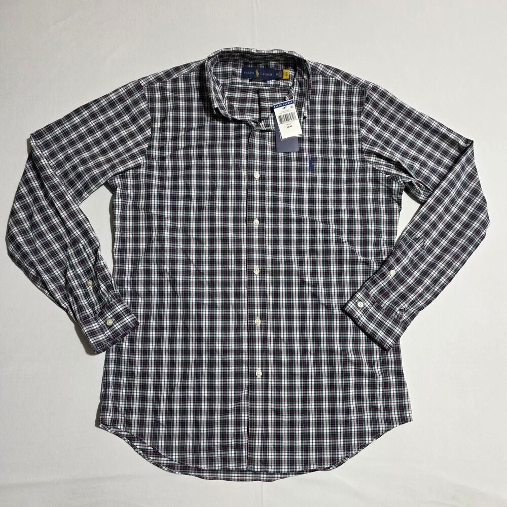 NWT Polo Ralph Lauren Men's Classic Fit Performance Plaid Long Sleeve - Medium